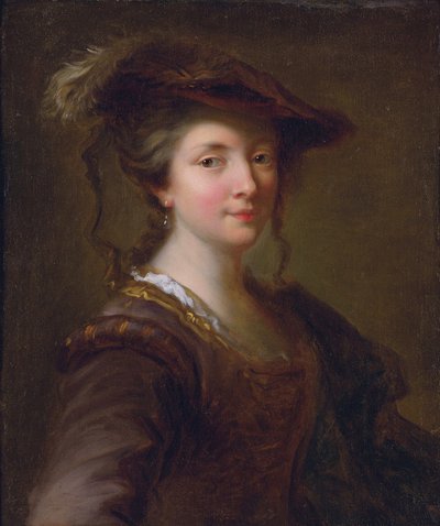 Portret van een dame, vermoedelijk Louise Julie de Nesle, Gravin de Mailly door Jean Alexis Grimou